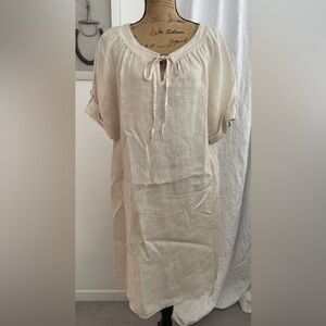 Rosemarine 100% Linen Dress Sequin Details Size Made in Italy 1X